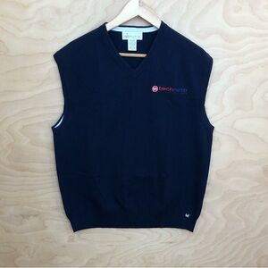 V Neck Navy knit Sweater Vest Mens Size M.